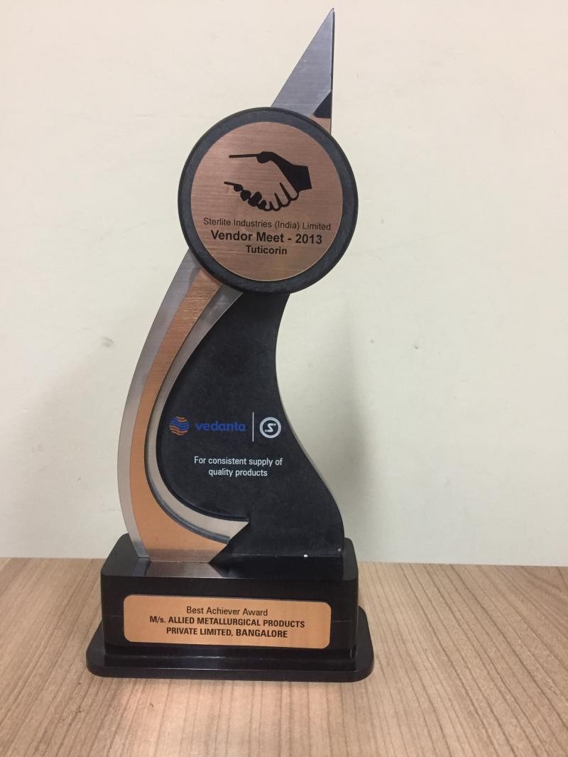 Sterlite Industries Best Achiever of Quality Award 2013